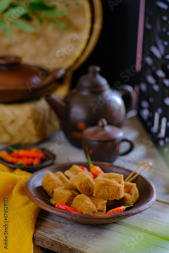 sumedang tofu, indonesian street food photo