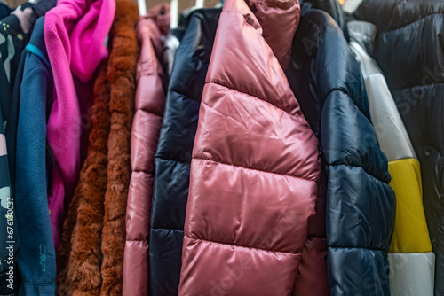 Details from hanging Winter Jackets