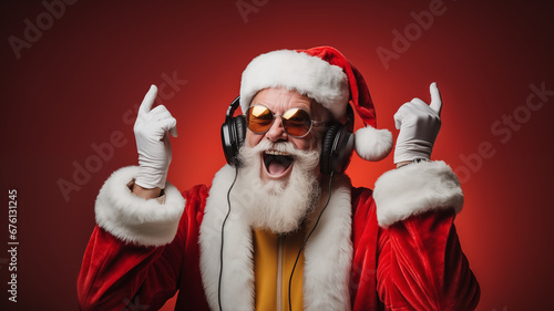 Rockstar Santa Grooving to Holiday Beats