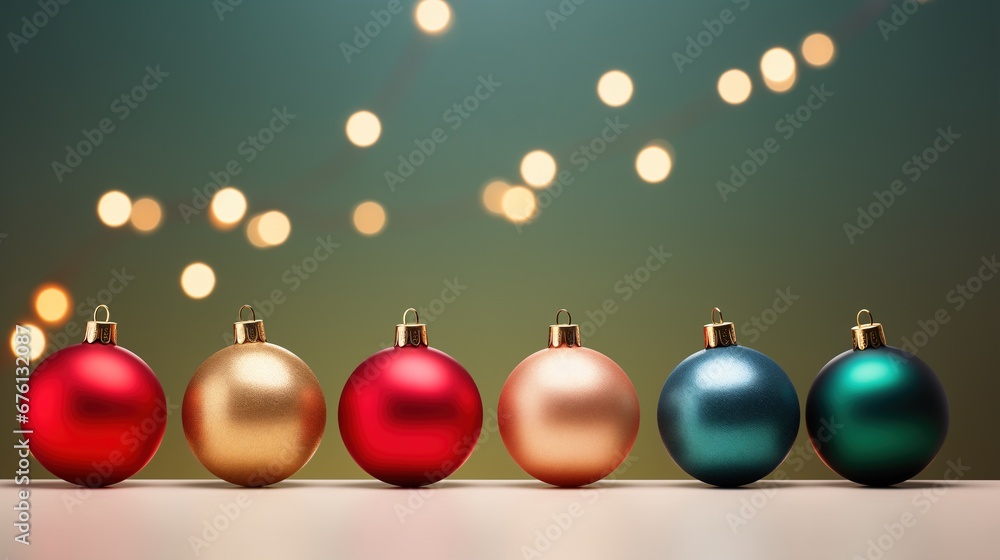 Christmas baubles on table with a minimal bokeh lights blur background, Xmas ornaments and decorations, holiday advertisement - season's greetings concept. Christmas baubles on table with a minimal bokeh lights blur background, Xmas ornaments and decorations, holiday advertisement - season's greetings concept.