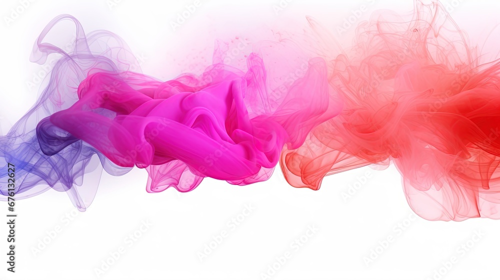 Colorful pink-red rainbow smoke paint explosion