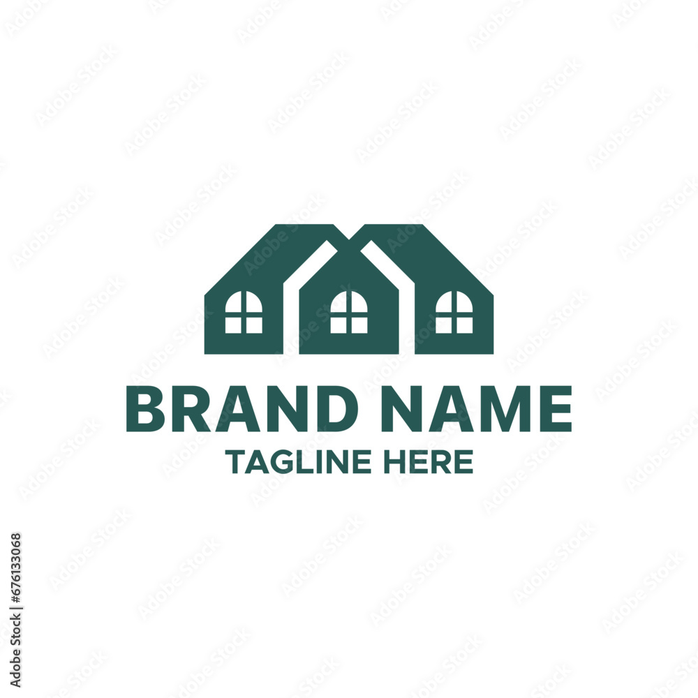 Modern letter M house logo template Modern letter M house logo template