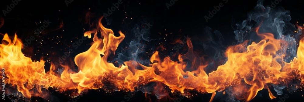 Captivating and mesmerizing fiery flames blazing on a captivating jet black background Captivating and mesmerizing fiery flames blazing on a captivating jet black background