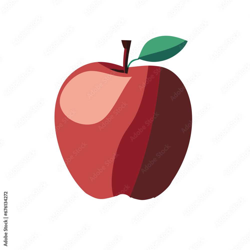 Red apple cut file svg vector cricut silhouette and t-shirt Stock