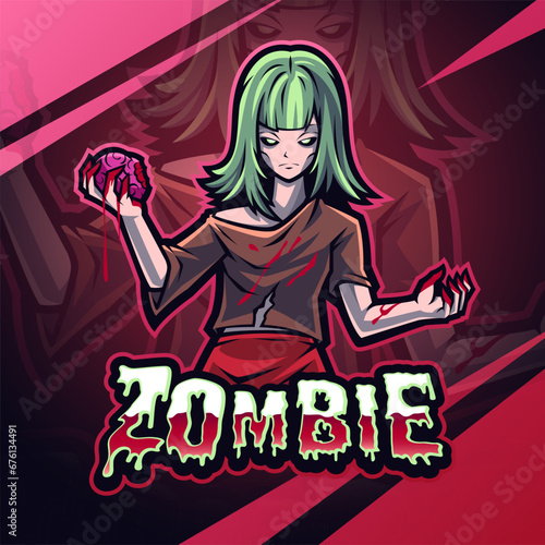 Zombie girls mascot logo design