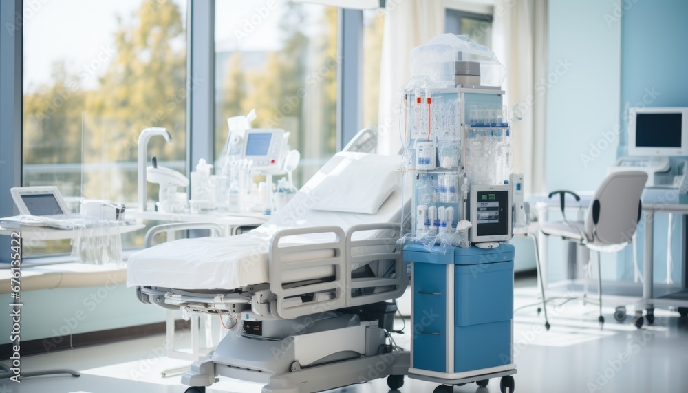 State of the art surgical equipment and advanced medical devices in a modern operating room setting State of the art surgical equipment and advanced medical devices in a modern operating room setting