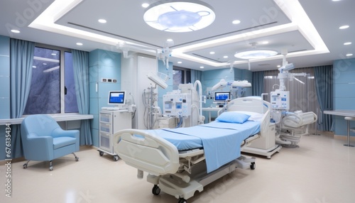 High tech equipment and cutting edge medical devices in a state of the art modern operating room © Ilja