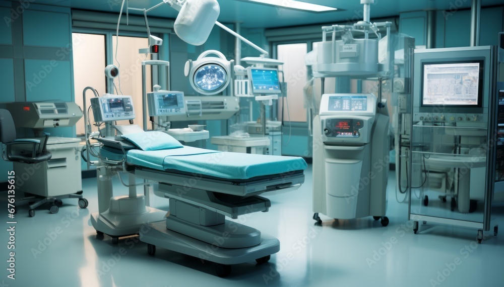 Cutting edge medical equipment and advanced devices in a state of the art operating room Cutting edge medical equipment and advanced devices in a state of the art operating room