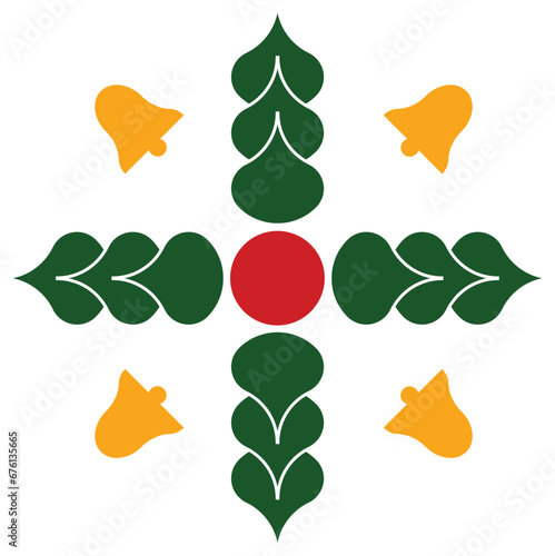 Christmas holly berry, golden bells, jingle bells