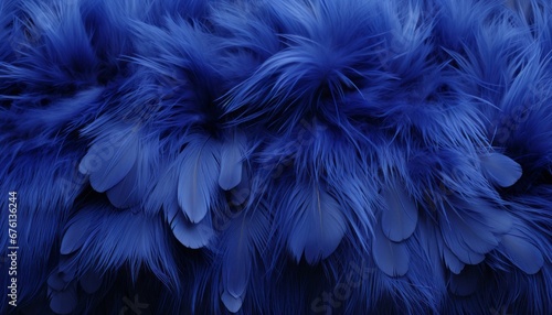 Detailed blue feathers texture background with intricate bird feathers in digital art