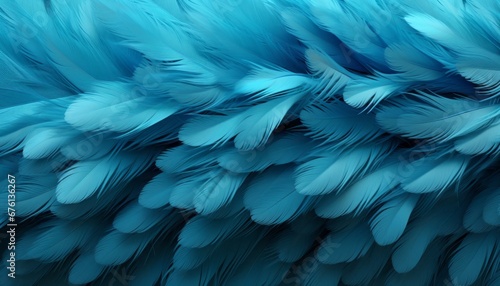 Intricate blue feather texture background showcasing detailed digital art of large bird feathers © Ilja