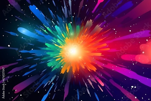 colorful explosion in cartoon style