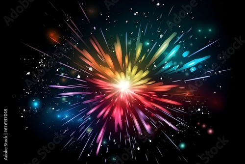 colorful explosion in cartoon style