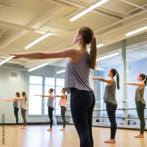 Dance as students refine and rehearse new shapes in the art Institute's dance studio. © Artur