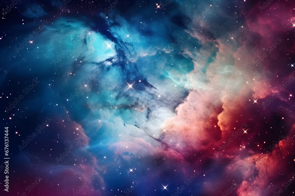 Colorful abstract galaxy, astronomy stars background