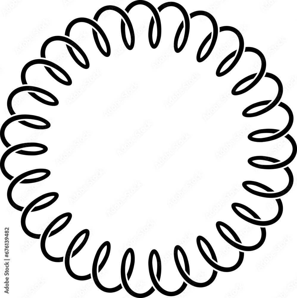 round spring coil frame with copy space - obrazy, fototapety, plakaty 