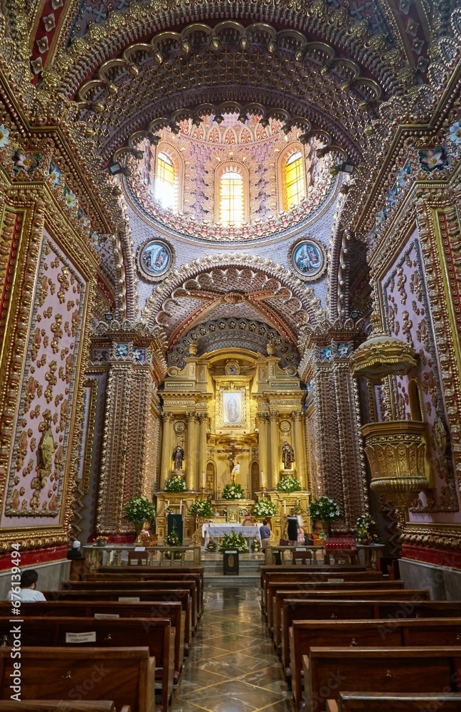 The baroque Santuario de la Virgen de Guadalupe in Morelia, Mexico