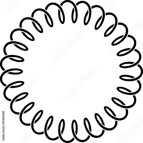 round spring coil frame with copy space