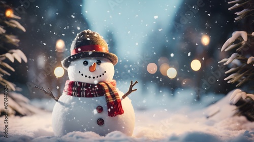 Frosty Snowman in a Holiday Wonderland