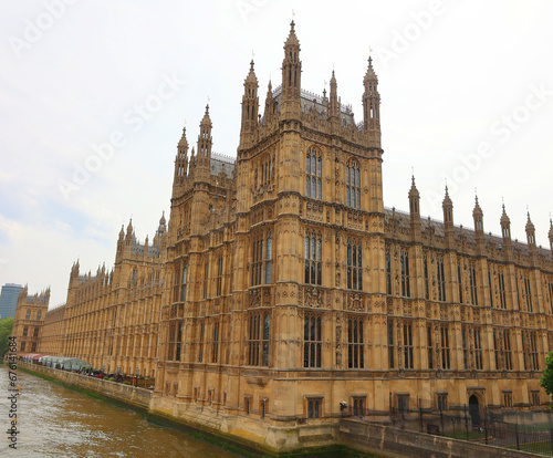Silhouette of the Palace of Westminster is the meeting place of the House of Commons and the House of Lords, the two houses of the Parliament of the United Kingdom. 