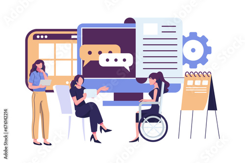 online assistant for disable flat vector illustration vector design