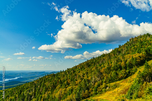 Mont Tremblant  beautiful national park  Canadian forests and mounts  Lac Tremblant Lake  Quebec  Canada