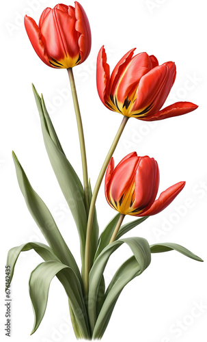 bunch of red tulips