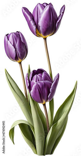 bouquet of purple  tulips