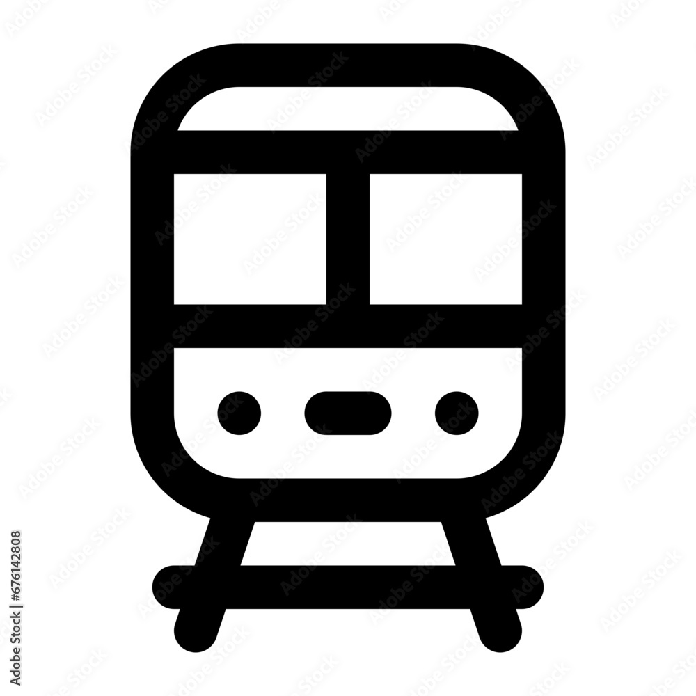 Train icon with outline style. Train icon with outline style.
