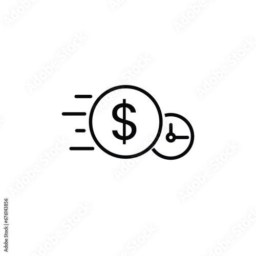 easy instant credit, loan payment, fast money icon, finance thin line symbol for web and mobile on white background - editable stroke vector illustration