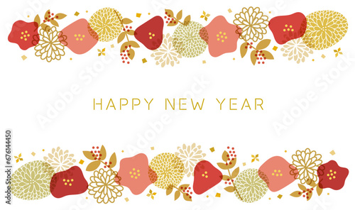 お正月の和風飾りフレーム