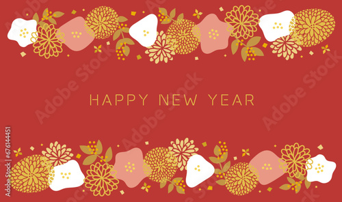 お正月の和風飾りフレーム