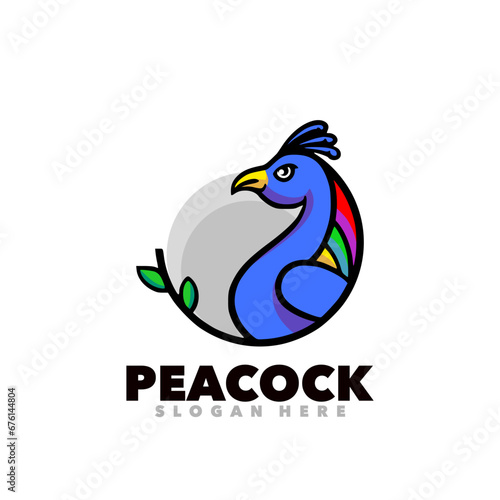 Peacock mascot logo bird logo