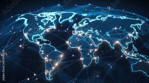 Logistics international delivery concept, World map with logistic network distribution on background.background for Concept of fast or instant shipping, Online goods orders worldwide