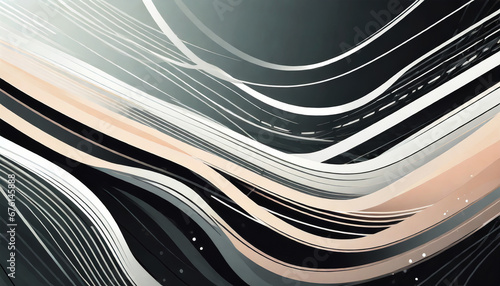 Bright minimal wavy lines abstract futuristic tech background