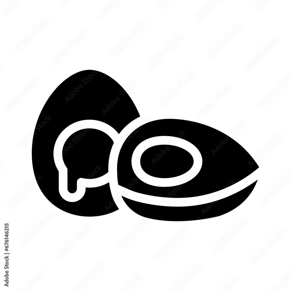 boiled egg glyph icon illustration vector graphic. Simple element illustration vector graphic, suitable for app, websites, and presentations isolated on white background boiled egg glyph icon illustration vector graphic. Simple element illustration vector graphic, suitable for app, websites, and presentations isolated on white background