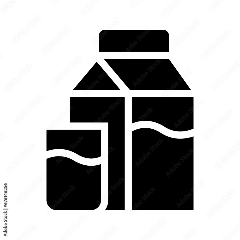 Fotografie milk glyph icon illustration vector graphic