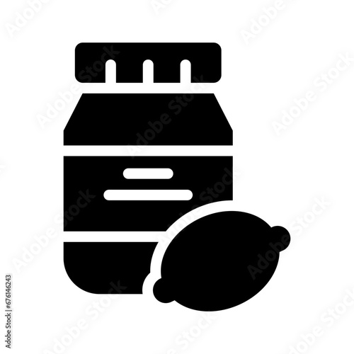 lemon curd glyph icon illustration vector graphic. Simple element illustration vector graphic, suitable for app, websites, and presentations isolated on white background
