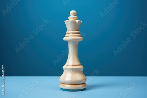 Chess piece isolated on a blue background. Generative AI
