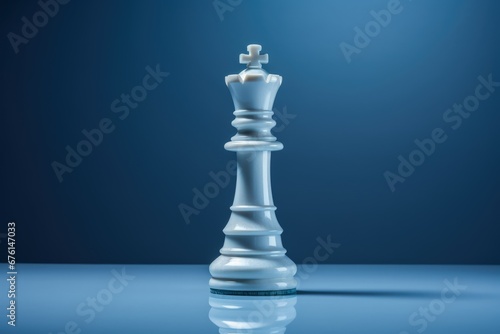 Chess piece isolated on a blue background. Generative AI