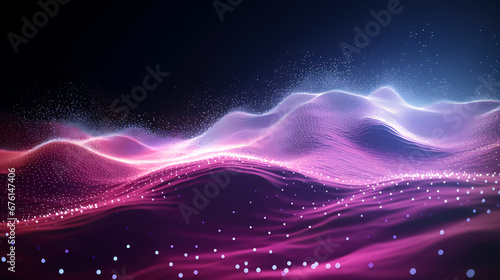 Abstract digital wave particle poster web page PPT background