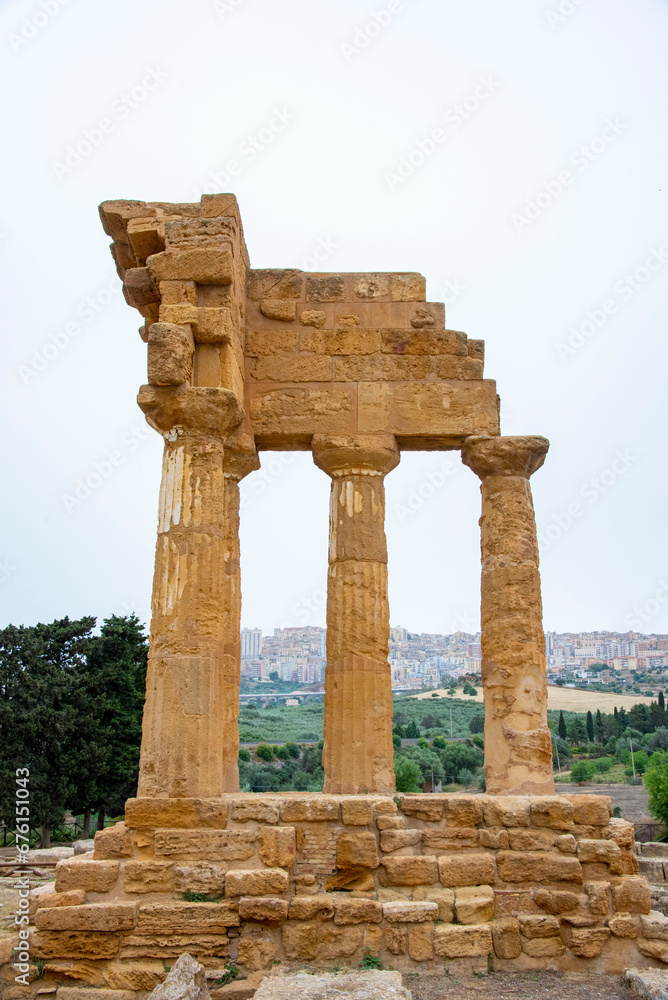 Temple of Dioscuri in the Valley of Temples - Agrigento - Italy