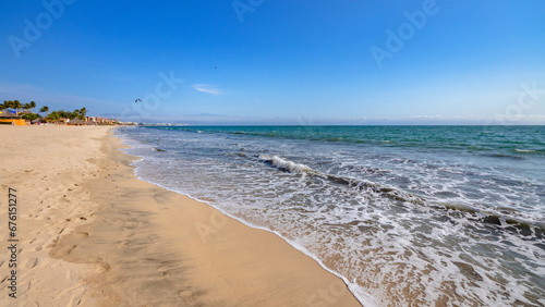 A summer day in the beautiful beach of Bucerías town in Mexico