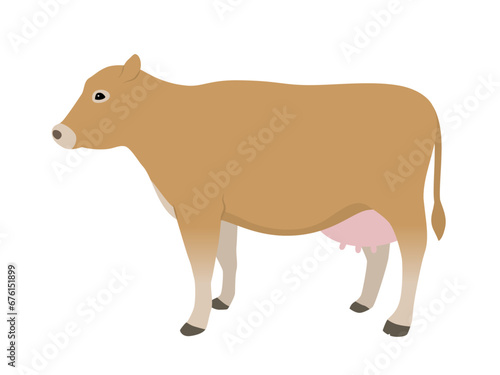 牛のベクターイラスト（ジャージー牛）