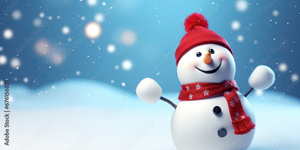 Snowman Christmas celebrating background concept featuring a festive and magical scene Snowman Christmas celebrating background concept featuring a festive and magical scene