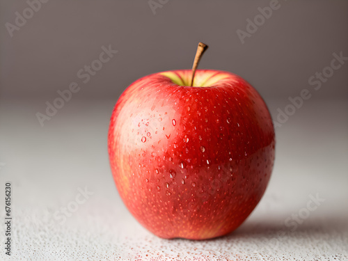 Biological red apple on white background