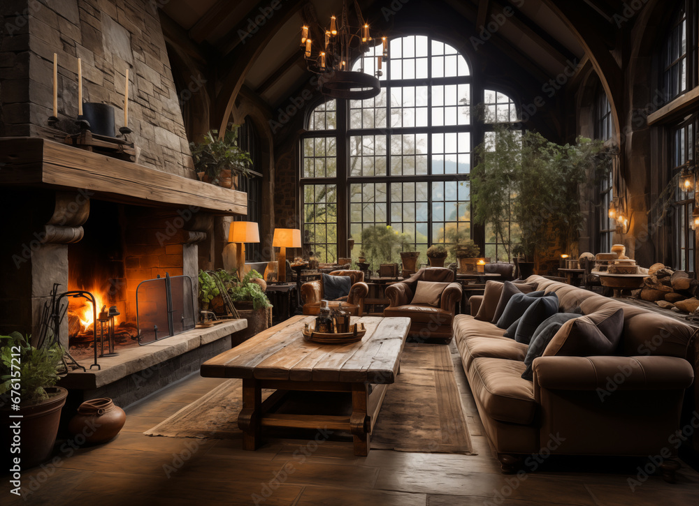 German castle living room photography with traditional elements
