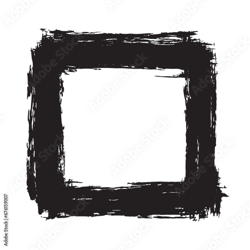 Square abstract brush stroke hand made grunge illustration vector
