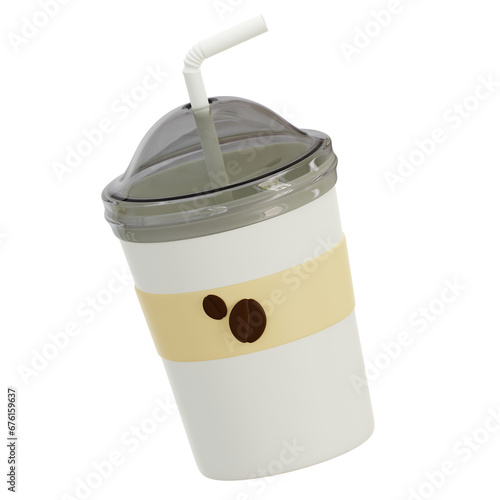 3d coffee cup with pipette photo