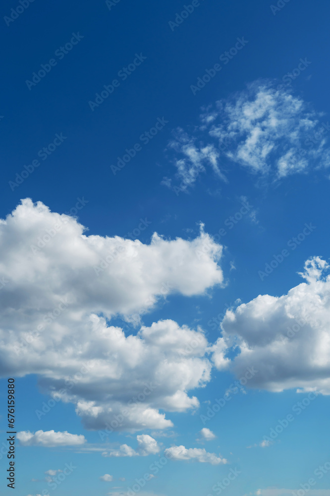 Fototapeta premium Blue sky with cirrus cloud. It's clearing day and good weather in the morning